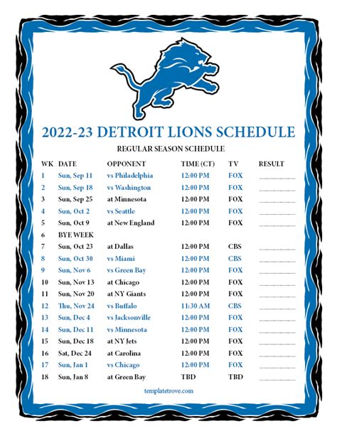 lions standings 2022|2022 23 detroit lions schedule.